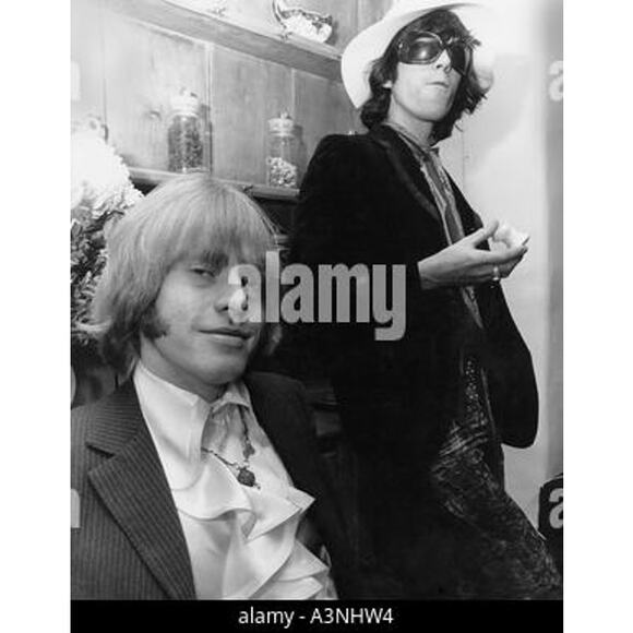 Rolling Stones Brian Jones & Keith Richards Hyde Park Apartment 1968 Poster - Picture 1 of 12